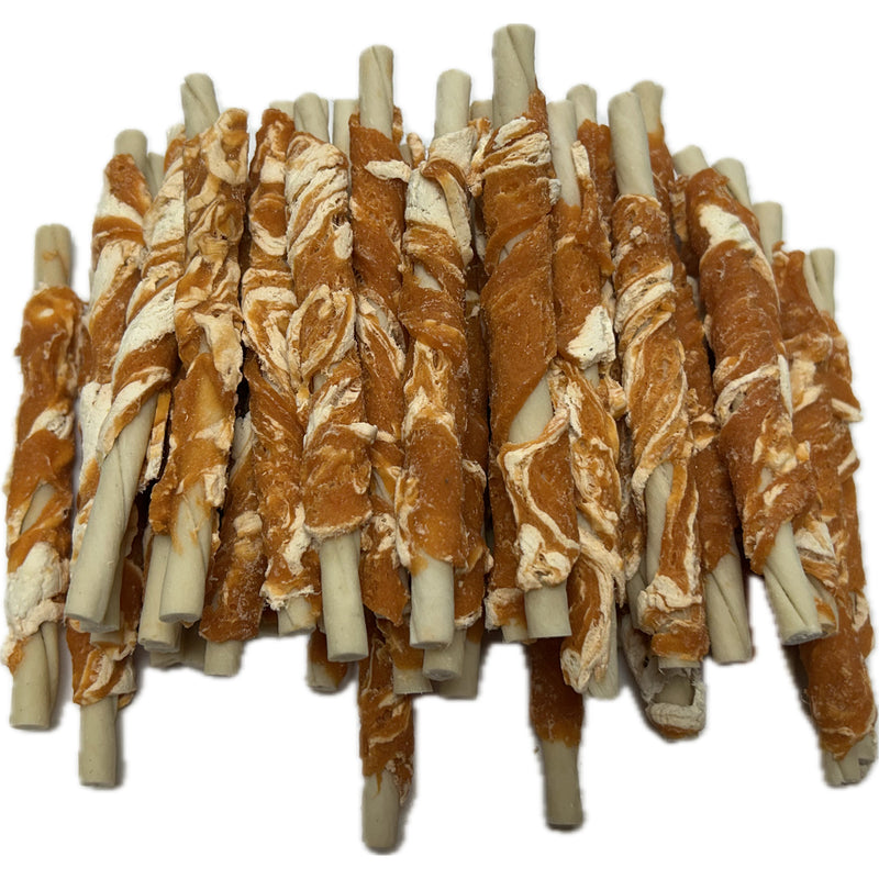 A007 Salmon & Cod Marbled Meat Wrapped Rawhide Sticks 1 kg