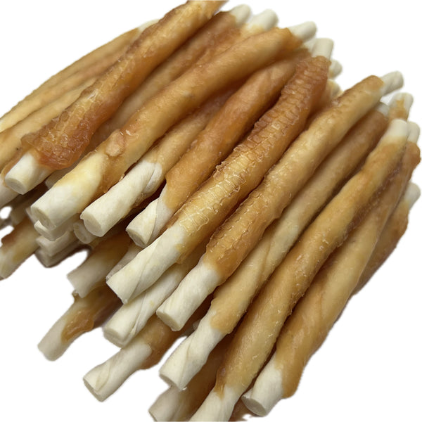A011 Dried Beef Rawhide Sticks with Chicken Breast