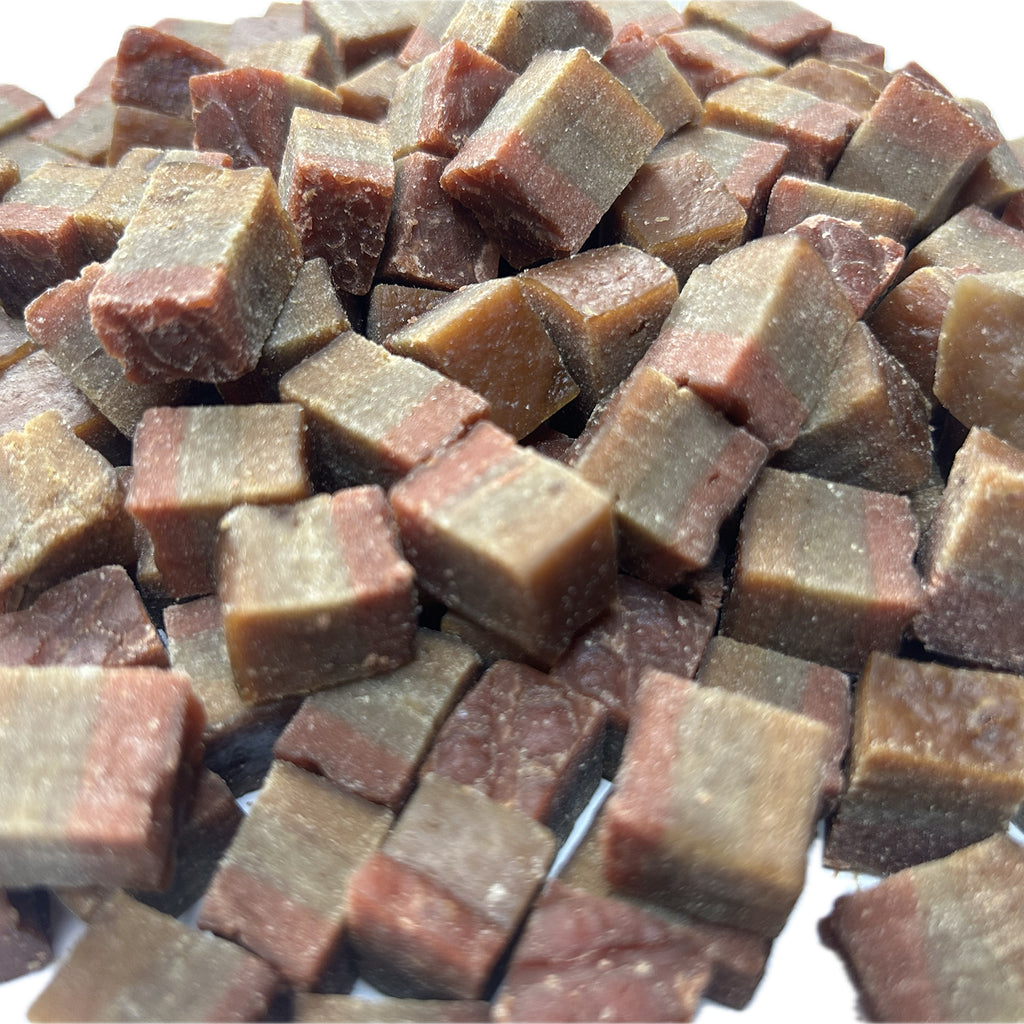 Chicken Fish Beef Note A166 Chicken & Fish & Beef Meaty Cubes – DriedDogTreats-Trade
