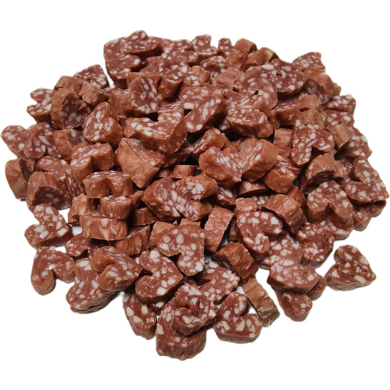B004 Duck Salami Hearts 1 kg