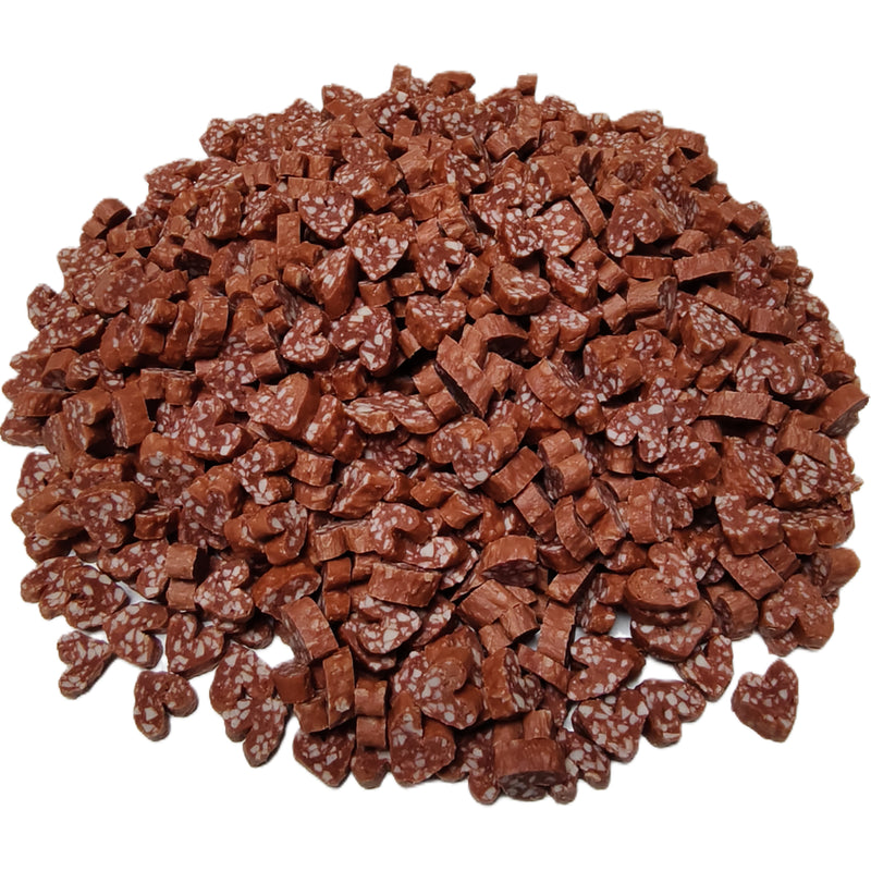 B004 Duck Salami Hearts 1 kg