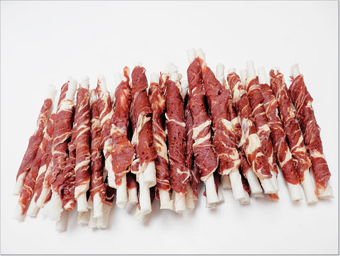 A002 Beef & Cod Marbled Meat Wrapped Rawhide Sticks