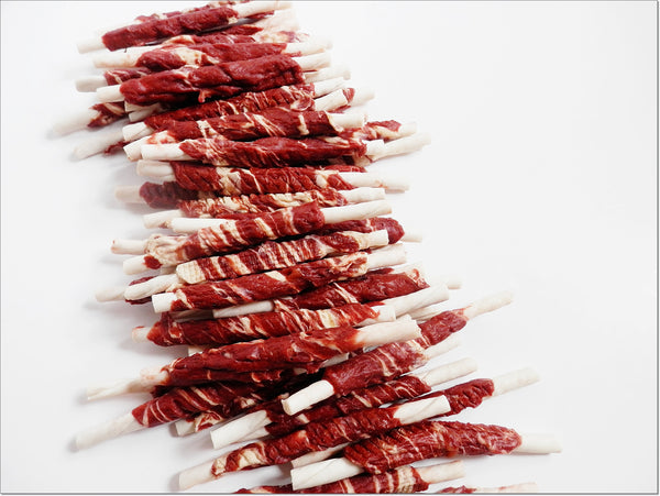 A008 Rawhide Sticks wrapped with LAMB & Cod Meat