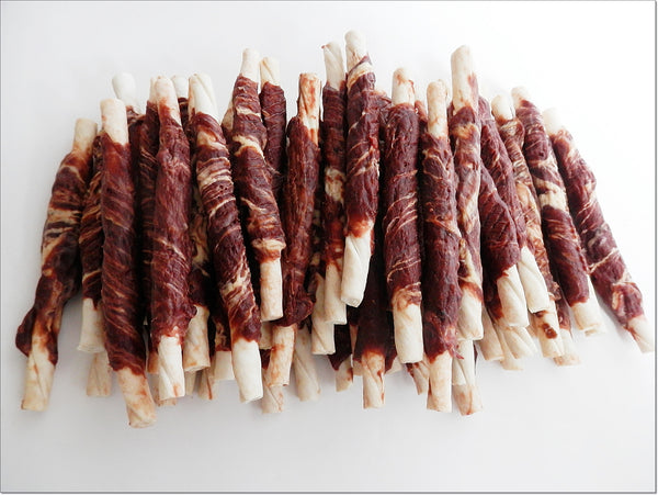 A009 Rawhide Sticks wrapped with RABBIT & Cod Meat