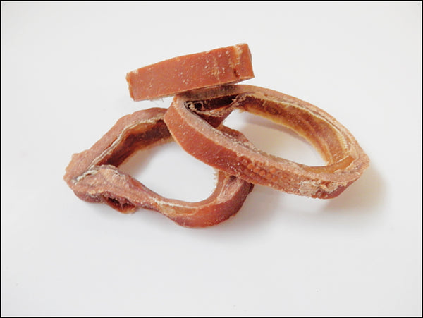 Duck & Dried Beef Throat Gullet Rings Jerky Chewy Treats A061