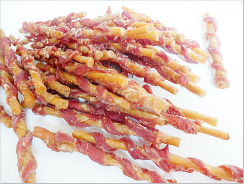 A005 Duck Breast Wrapped Smoked Rawhide Sticks