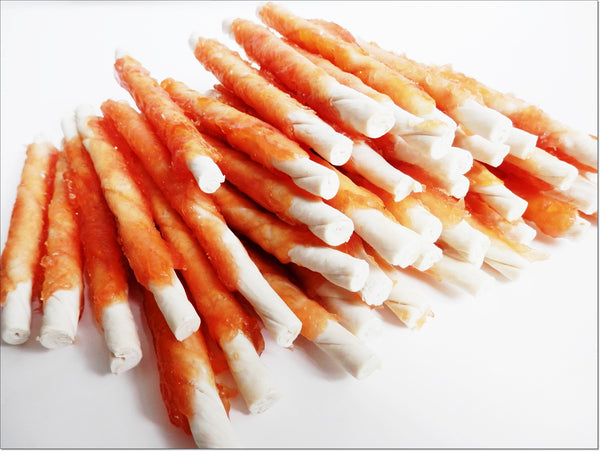 A011 Dried Beef Rawhide Sticks with Chicken Breast