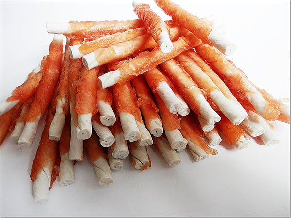 A011 Dried Beef Rawhide Sticks with Chicken Breast